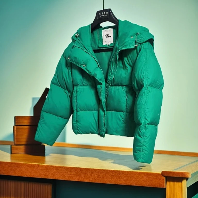 拉链宽松型短款防水少女风绿色保暖连帽百搭