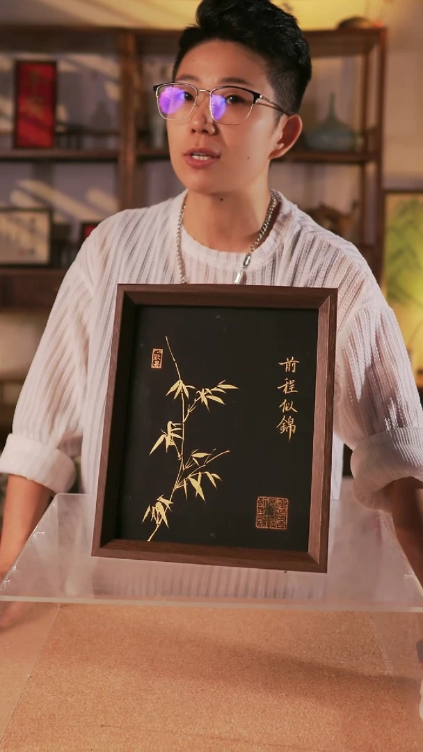 书法前程似锦  十寸手写手绘摆台