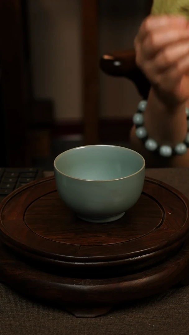 瓷片仿古釉禅定杯150ml微瑕