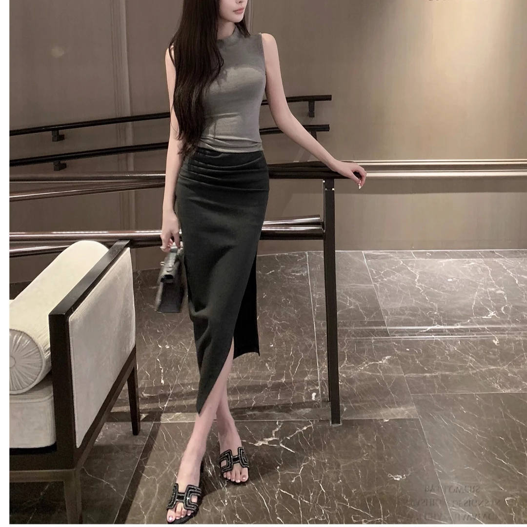 【开衩神裙】百搭修身纯欲开叉半身裙设计感高腰显瘦气质时尚辣妹裙