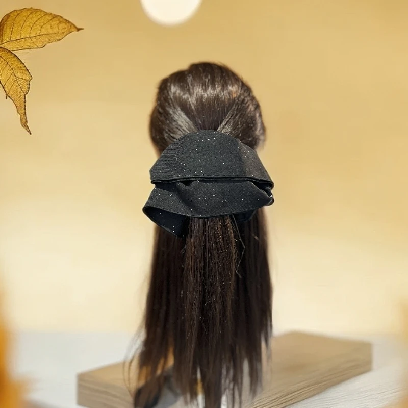 2025春季新款大肠圈满天星黑色百搭头饰皮筋