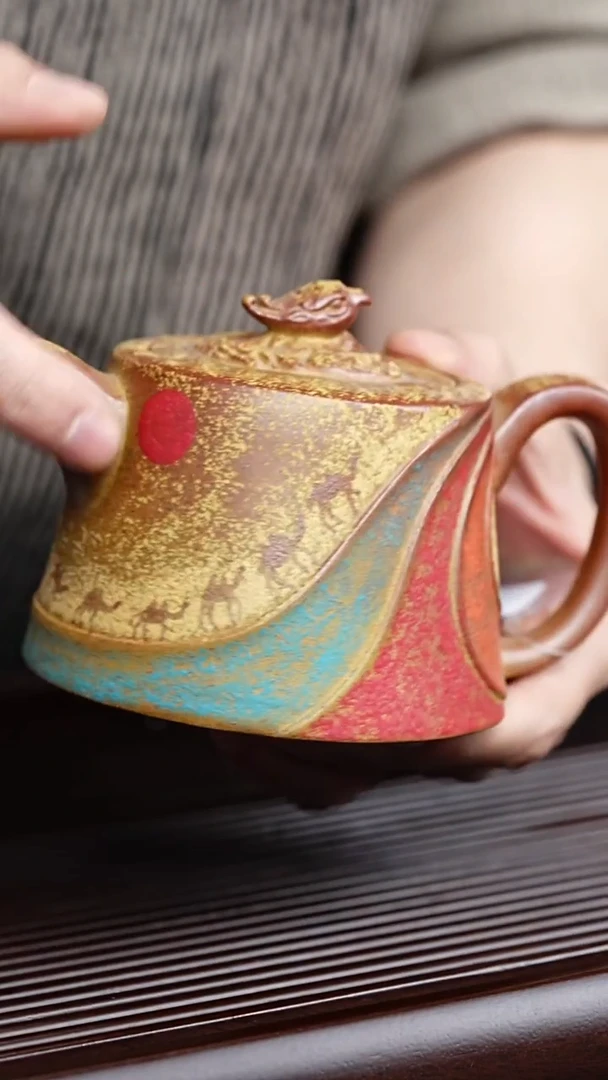 茶壶紫砂宜兴紫砂 汉铎壶龙骨金沙 冯永生