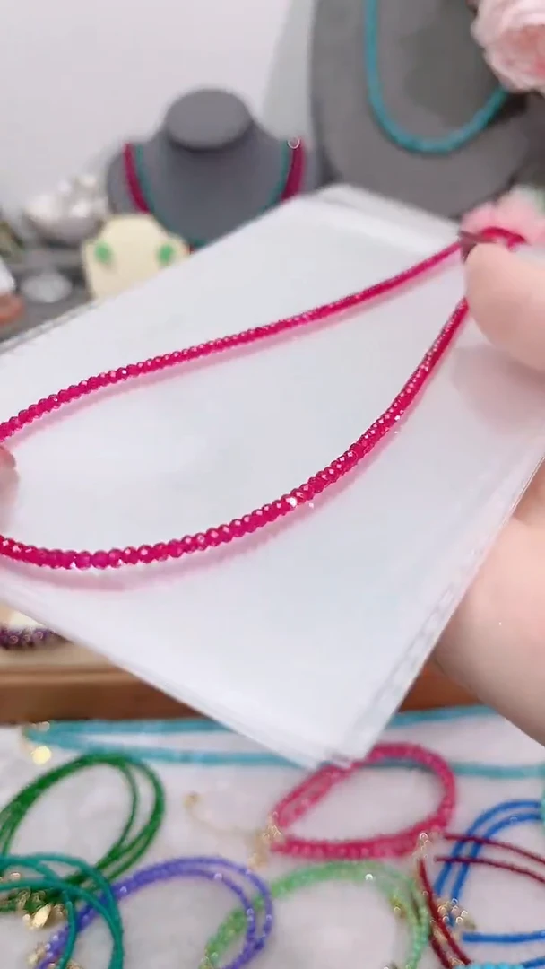 颈饰银S925镶嵌红宝石硬抛99