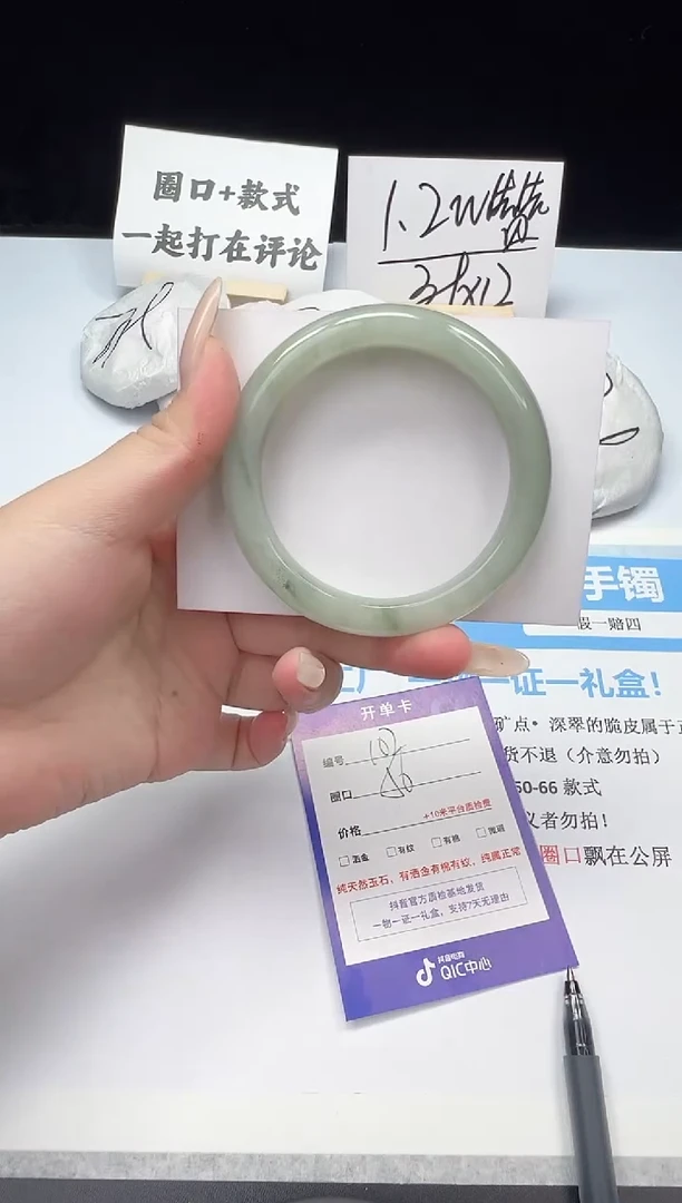 石英质玉手镯未镶嵌102--56  天山翠