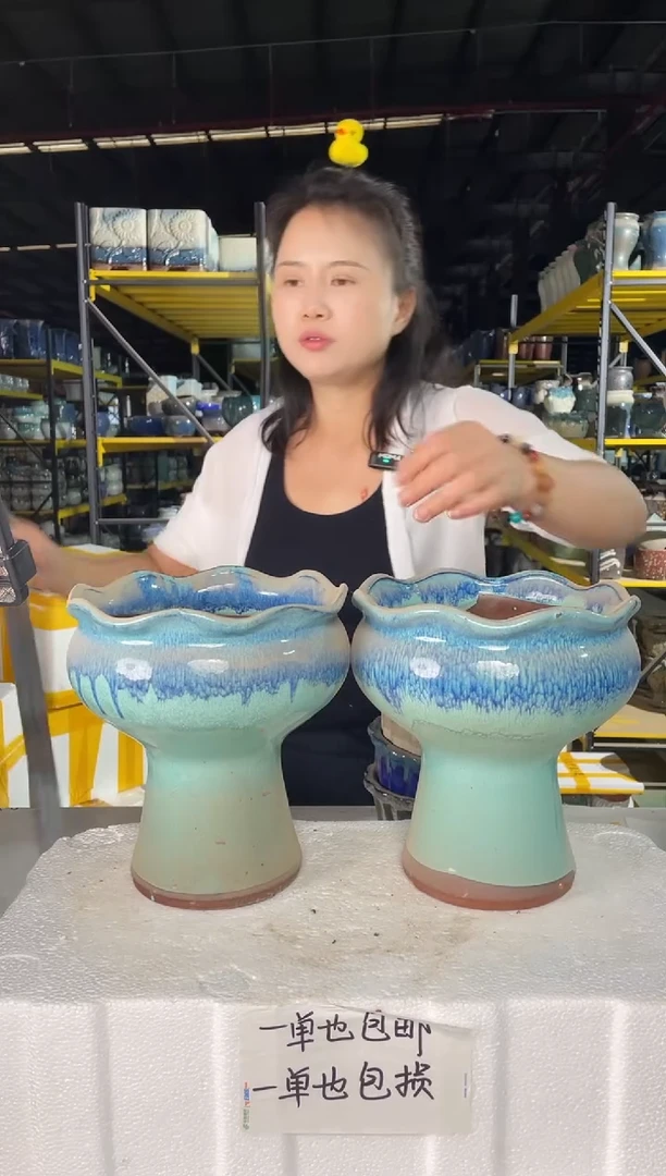 宜兴紫砂粗陶花盆盆19*21