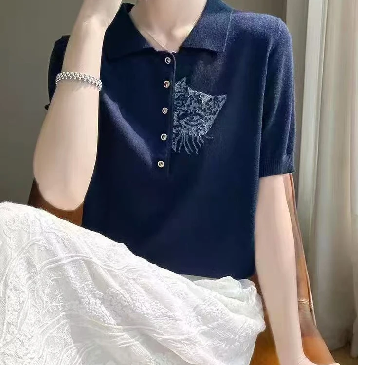 6874  小猫短袖  工厂单色大福利