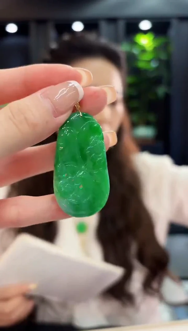 吊坠(不含链)18K金镶嵌翡翠 缅料A货/支持复检/一件