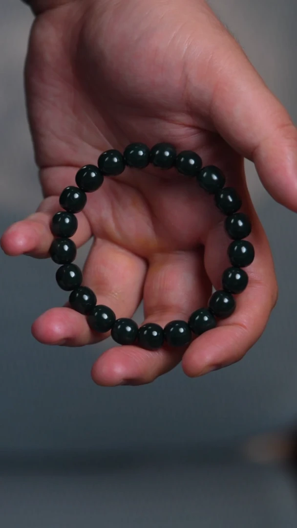 未镶嵌手链和田玉10mm塔青特细