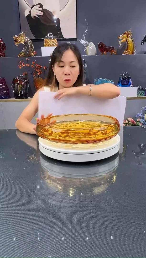 琉璃水晶琉璃果盘1个