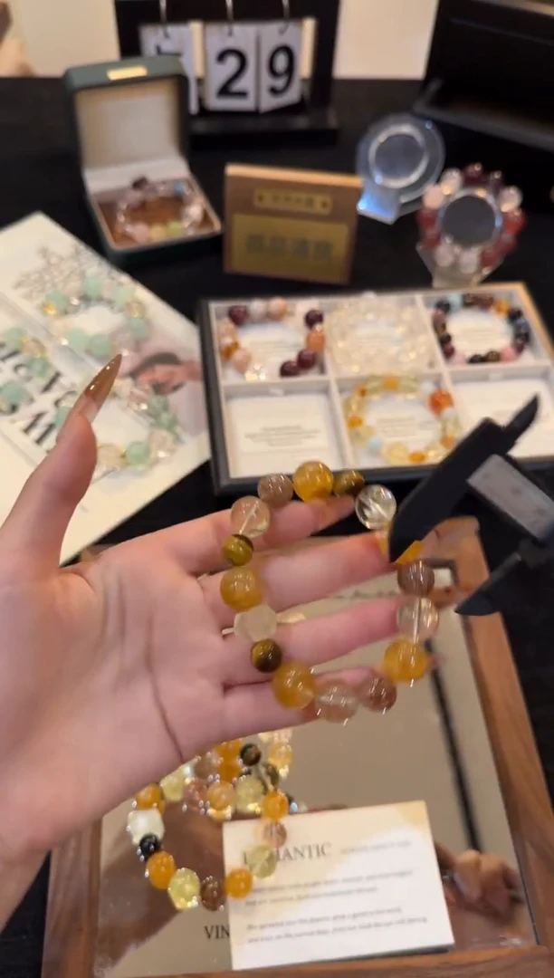 合金手链水晶日进斗金x2618