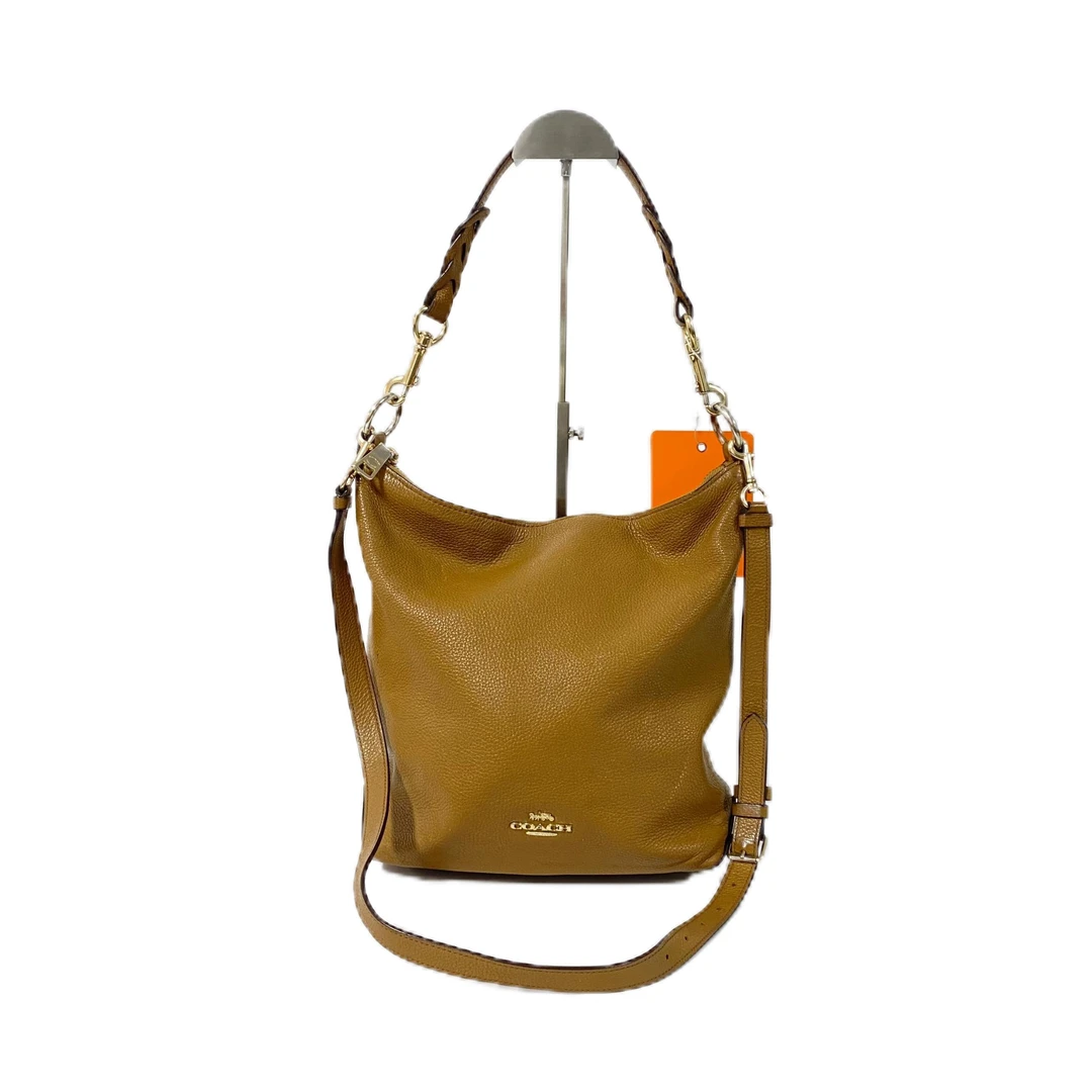 95新 COACH/蔻驰 棕色全皮单肩腋下斜挎包  AF-2425-B