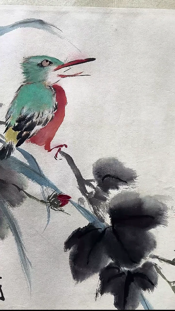 横款用****8V250709-2-242  《花鸟》 1.1平尺  纸本镜片
