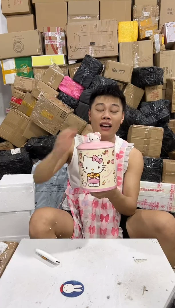 瓷片B款粉色kt储物罐
