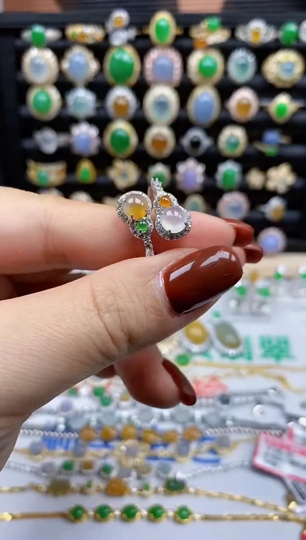 银S925镶嵌戒指翡翠638