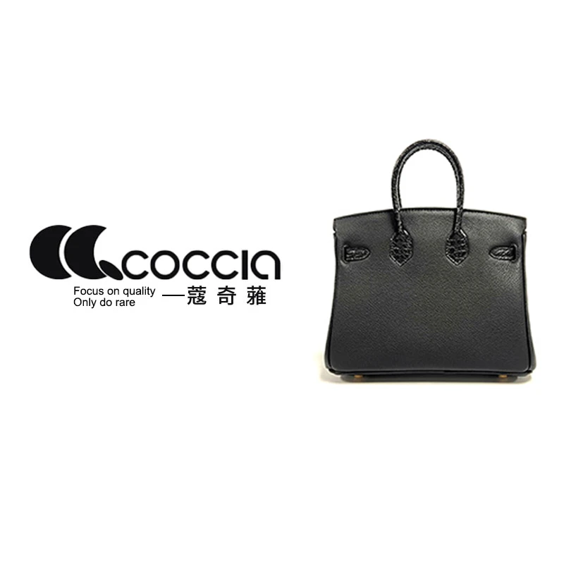 「高定女包」蔻奇蕥COCCIA 设计师款牛皮手提包 9619AC-2 集合25cm