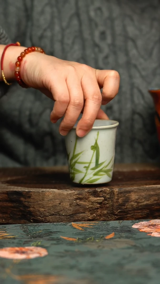 【闪购商品】杯釉下彩手工手绘同款陶器