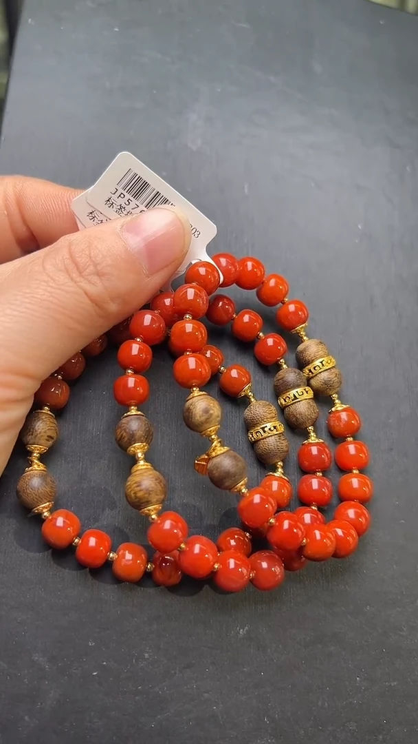 未镶嵌手串南红玛瑙多样性发一 瓦西柿子红南红设计 手串 JP57651