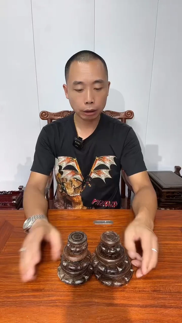 木秋*鸡翅木圆形小盘几6个