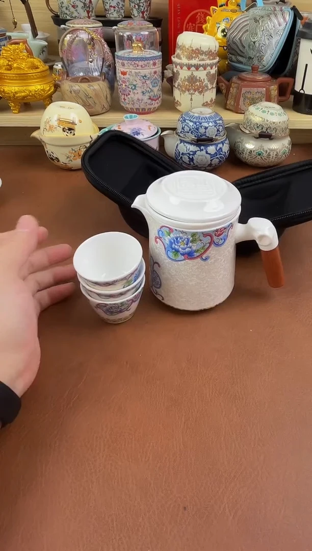 陶瓷茶具摆件旅行套组