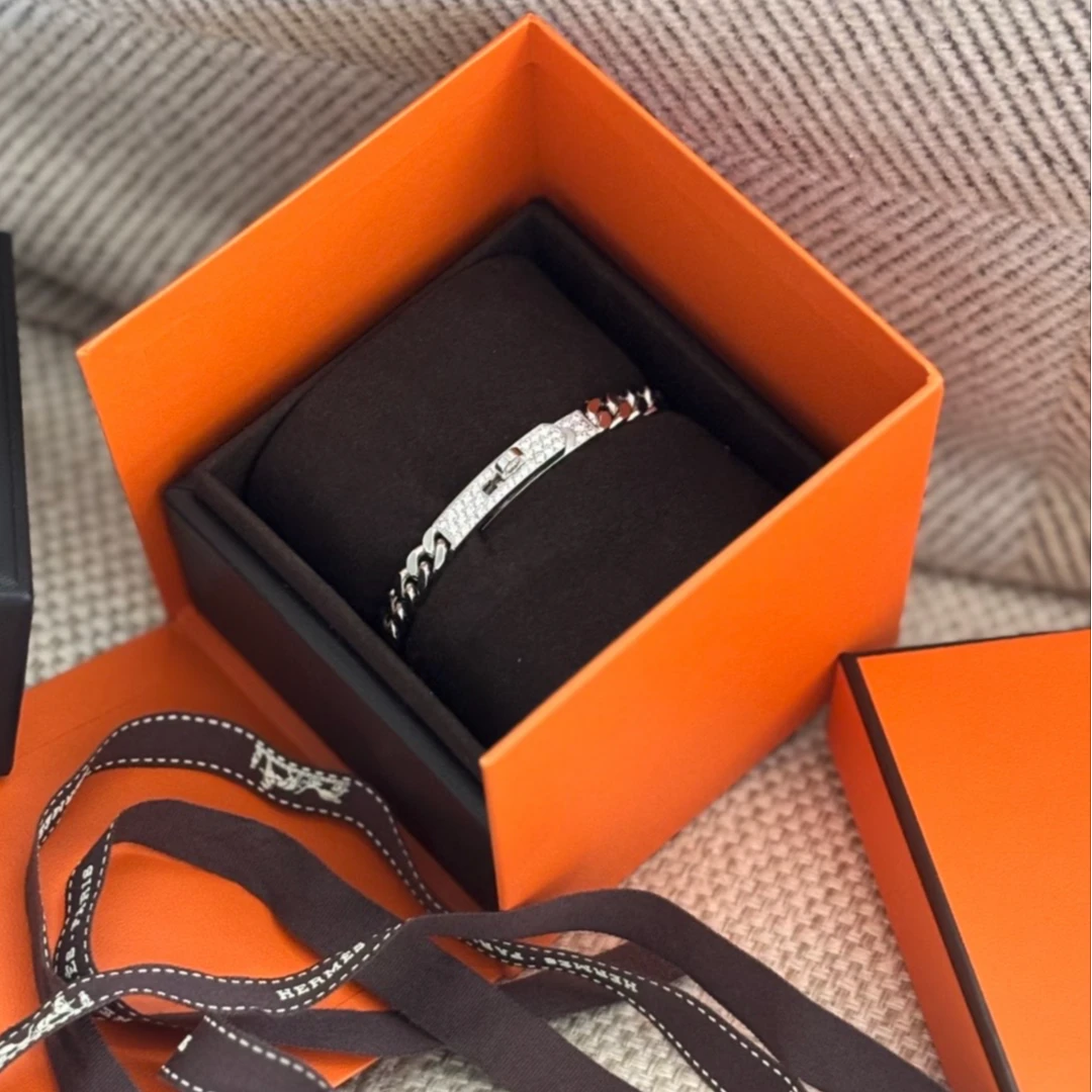 99新 Hermes/爱马仕 【念念特价】Kelly 古巴 半钻 白金手链 ST码