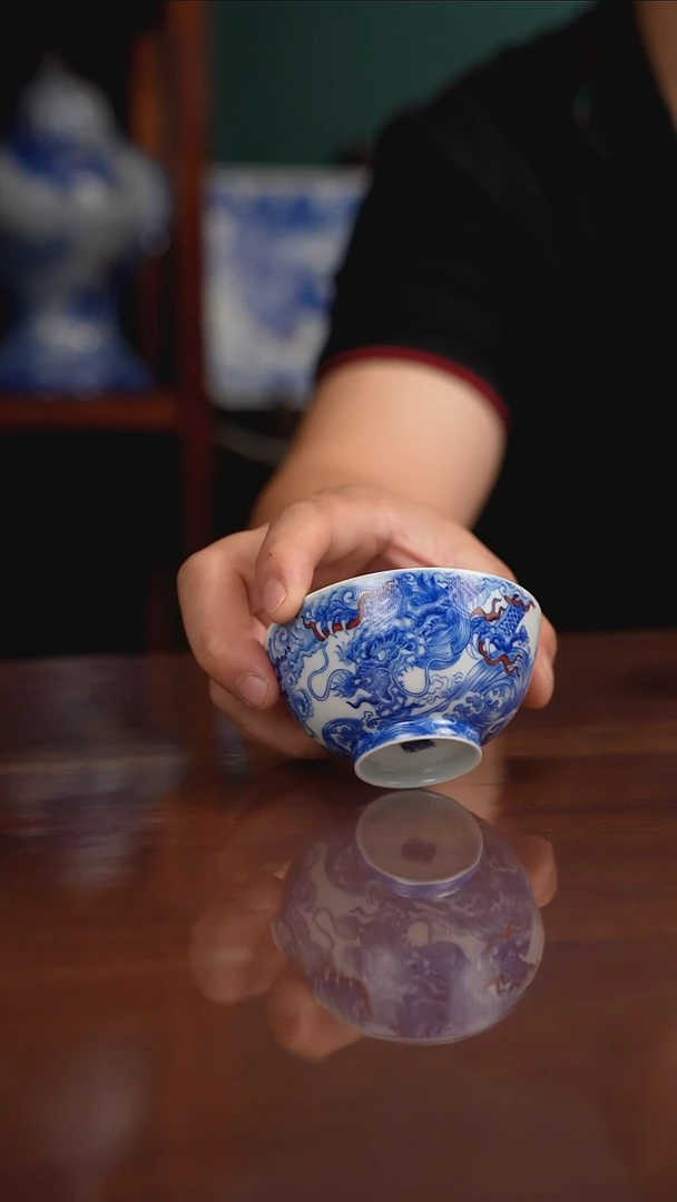 自成堂柴窑青花釉里红
