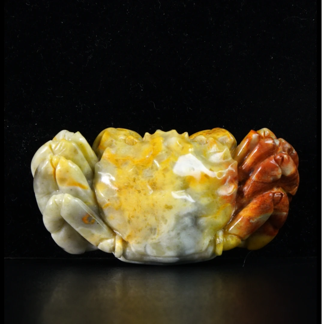 4寿山石五彩高山八方来财手把件110克7.5x3.8x2.9cm