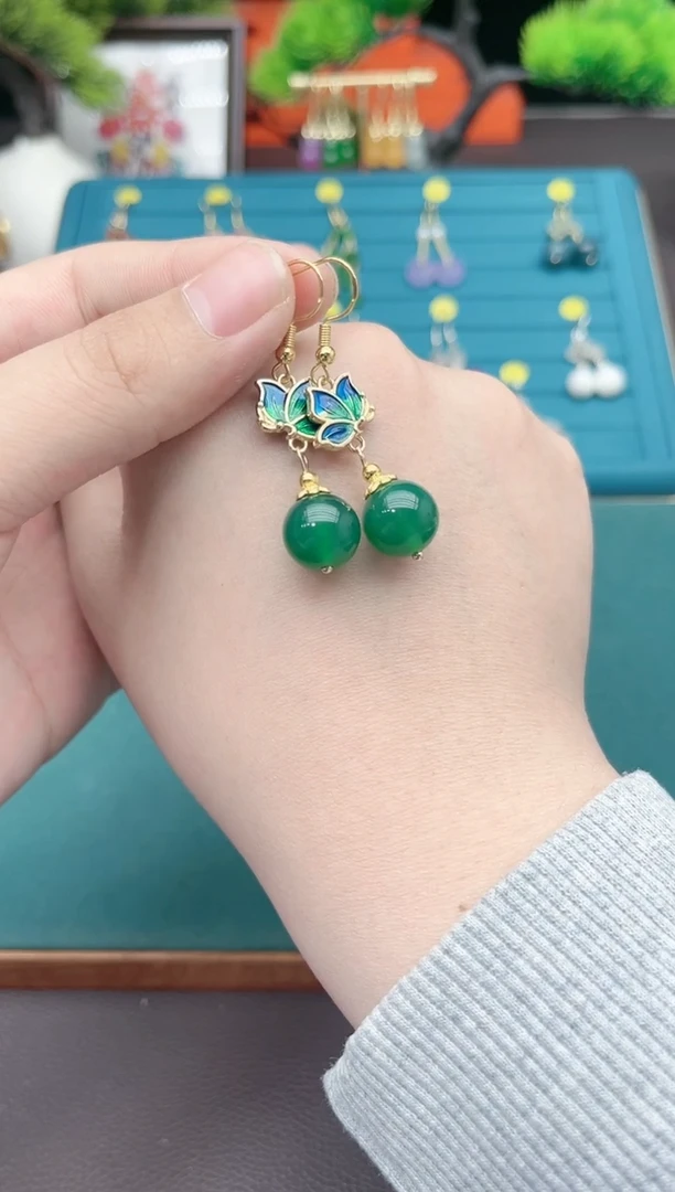 【闪购商品】玛瑙/玉髓耳钉银S925镶嵌337000