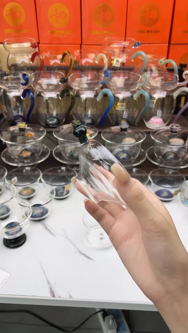 手工艺品玻璃禾器奉珠墨绿色