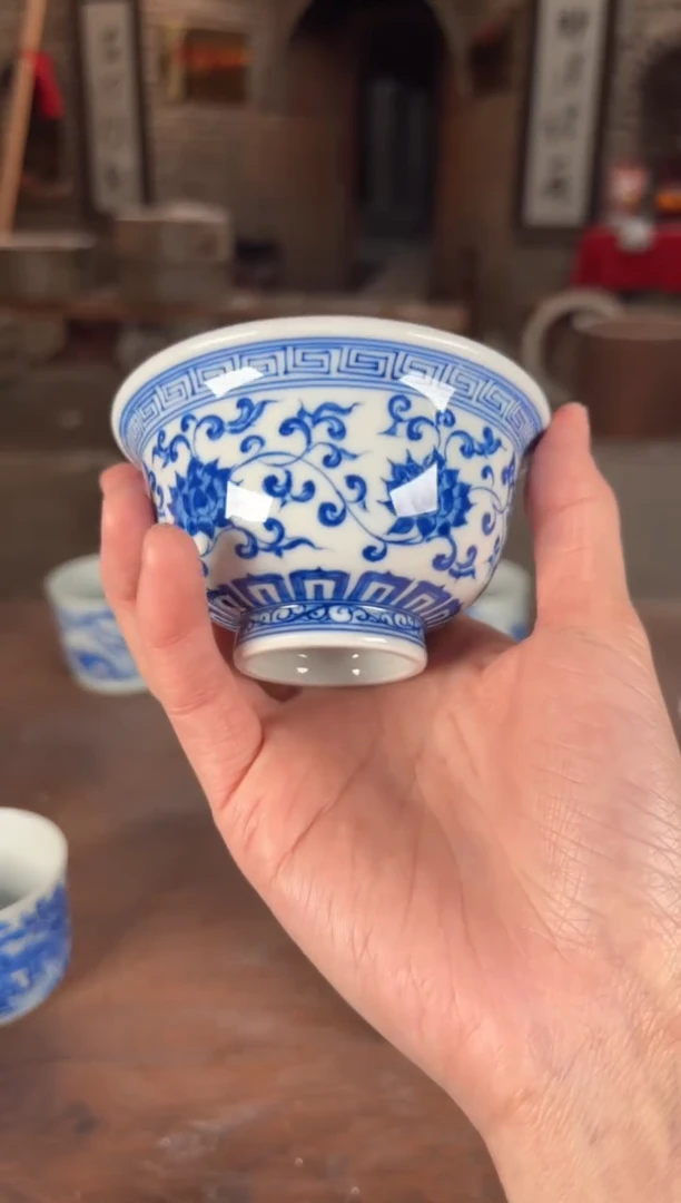 【闪购商品】杯看山柴窑青花看山柴窑青花