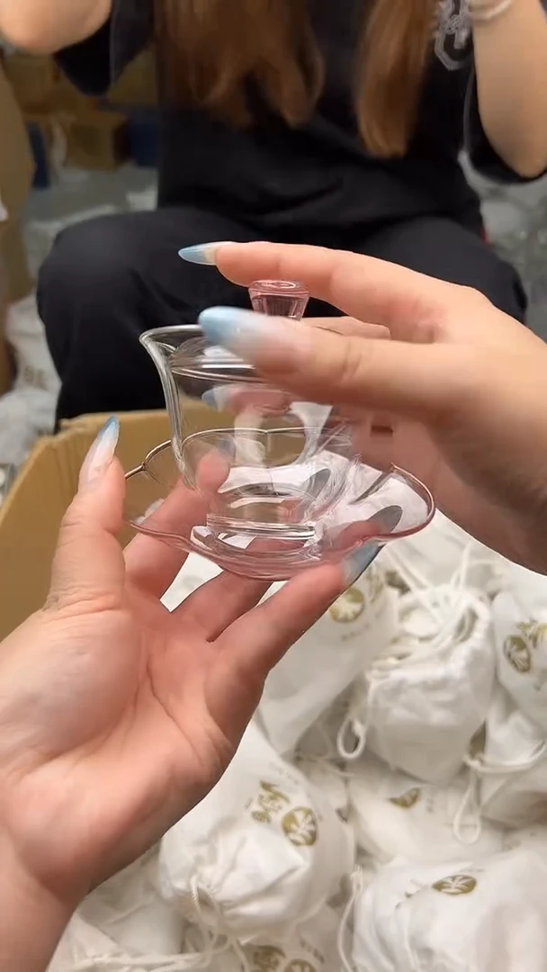 禾墨舒文盖碗浅粉色