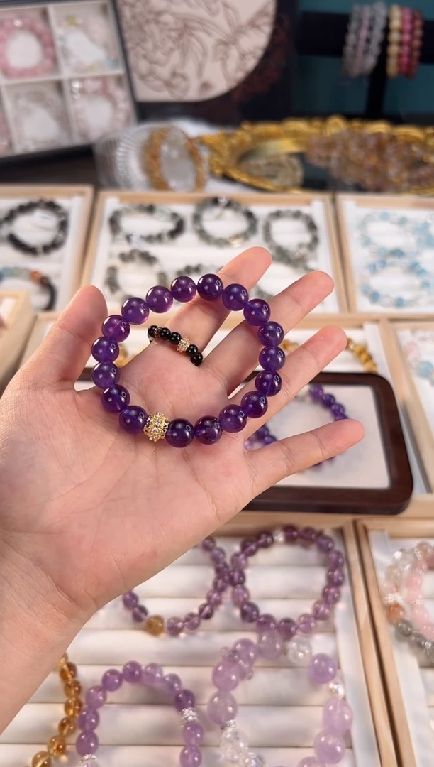 水晶手串合金巴西紫