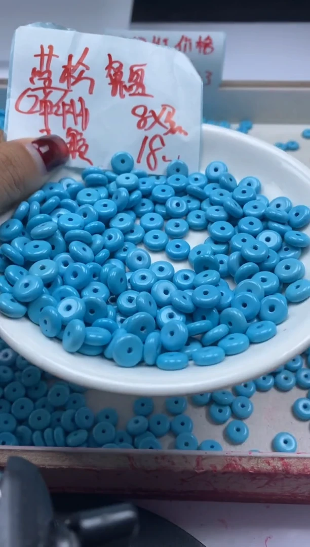 【闪购商品】玛瑙/玉髓颈饰未镶嵌w2042高瓷绿松算盘8*3mm*30颗