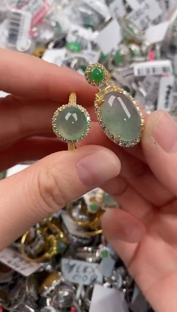 银S925镶嵌戒指翡翠333                  5