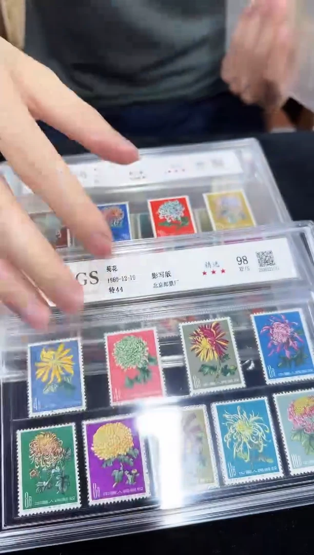 特44   菊花邮票 六珍之一  封装评级