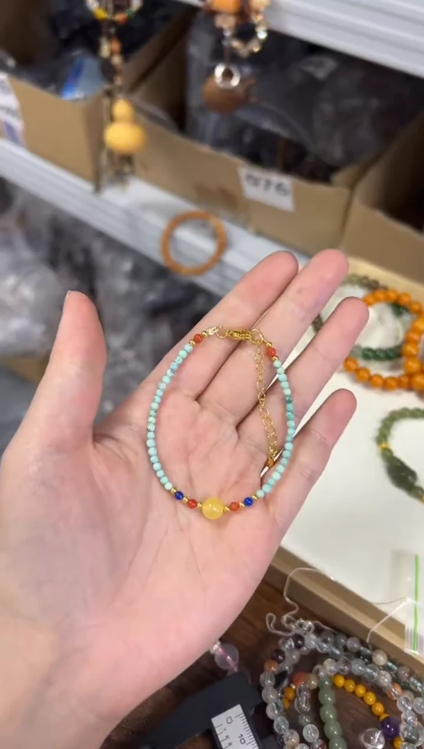 未镶嵌蜜蜡手链蜜蜡圆珠小米松多宝款手链[1408]