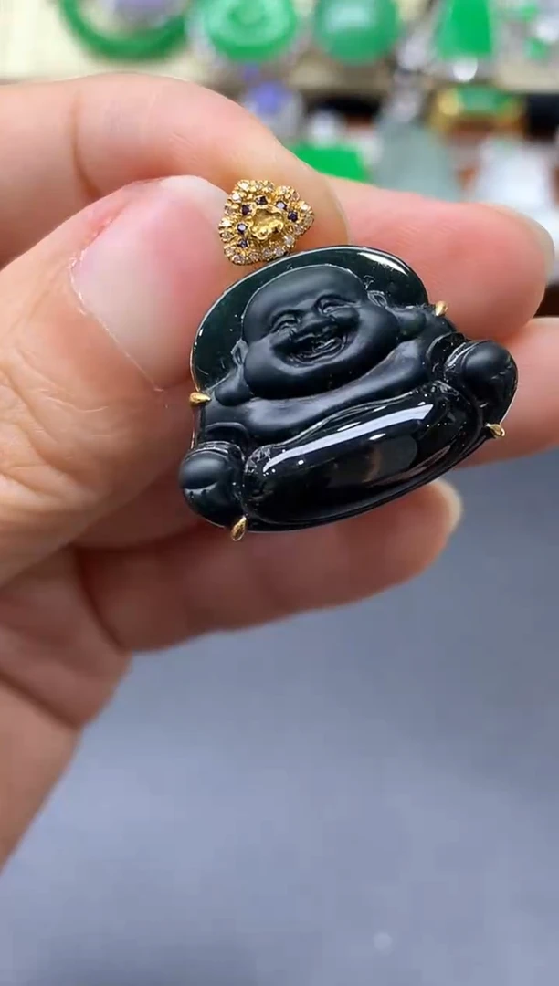 颈饰18K金镶嵌翡翠544-中国好珍宝