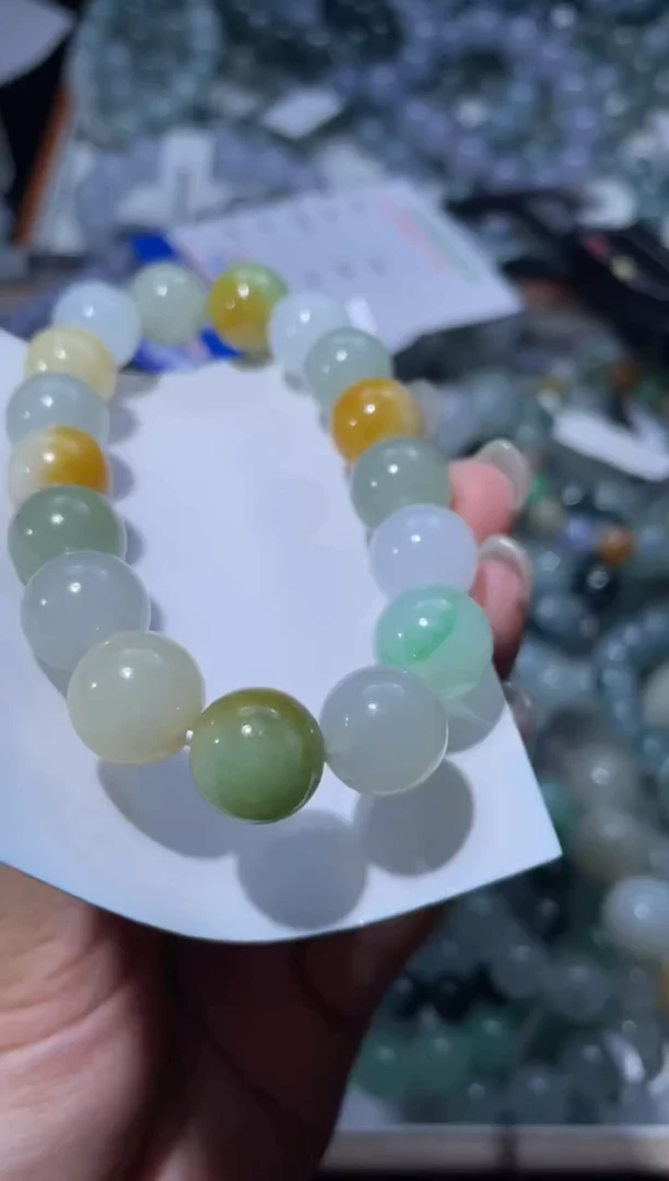 【闪购商品】定制翡翠未镶嵌天然缅甸A货翡翠手串130