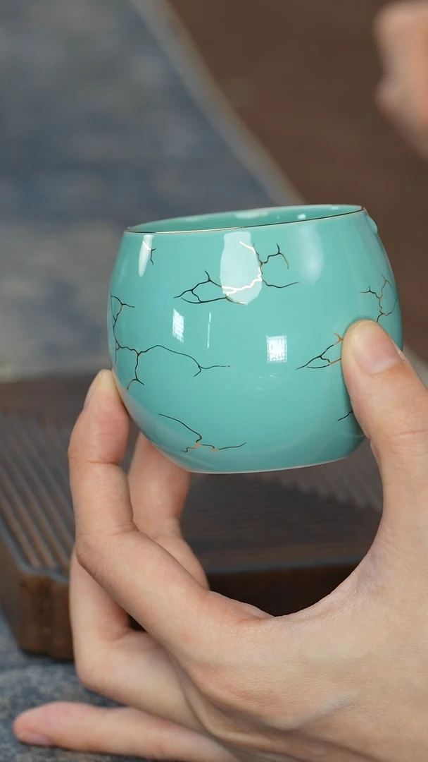 【绿松石金络龙蛋杯】【12西泠礼盒】