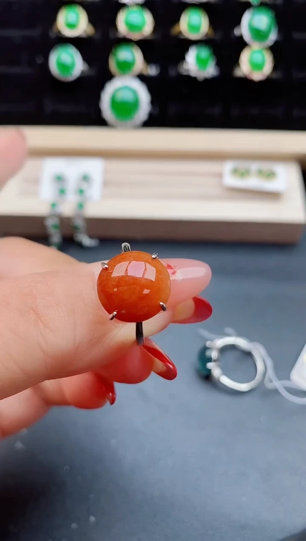 【闪购商品】翡翠戒指银S925镶嵌1231321