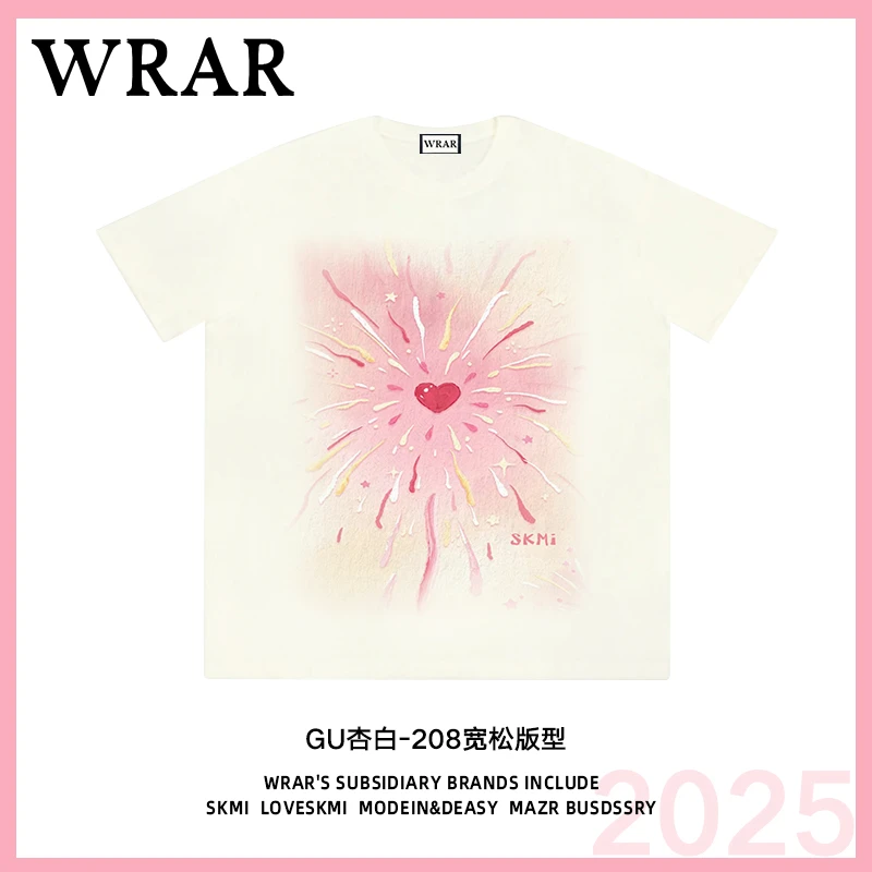 【烟花】新品透气宽松印花休闲百搭时尚圆领T恤1