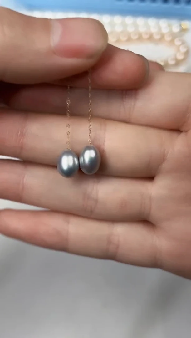 18K金镶嵌耳线淡水珍珠耳线