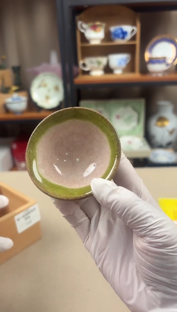 瓷片智一结晶釉双色茶盏