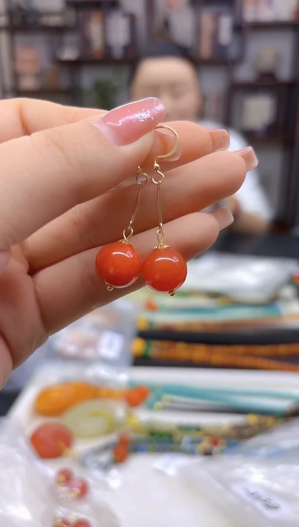 【闪购商品】翡翠耳饰14K金镶嵌耳坠E565