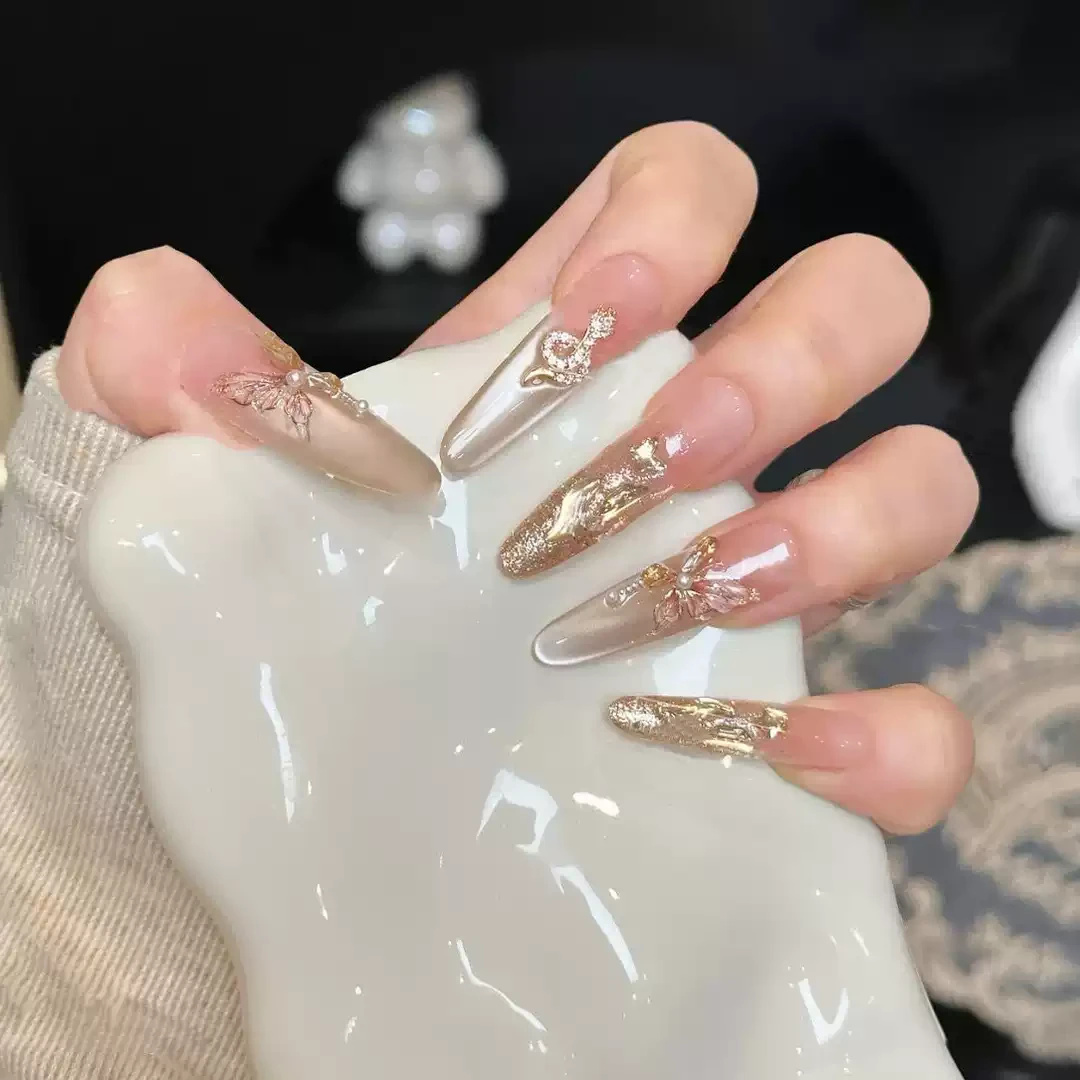 【金蛇来财】纯手工穿戴甲高级巨显白小蛇元素温柔气质高级纯欲新款