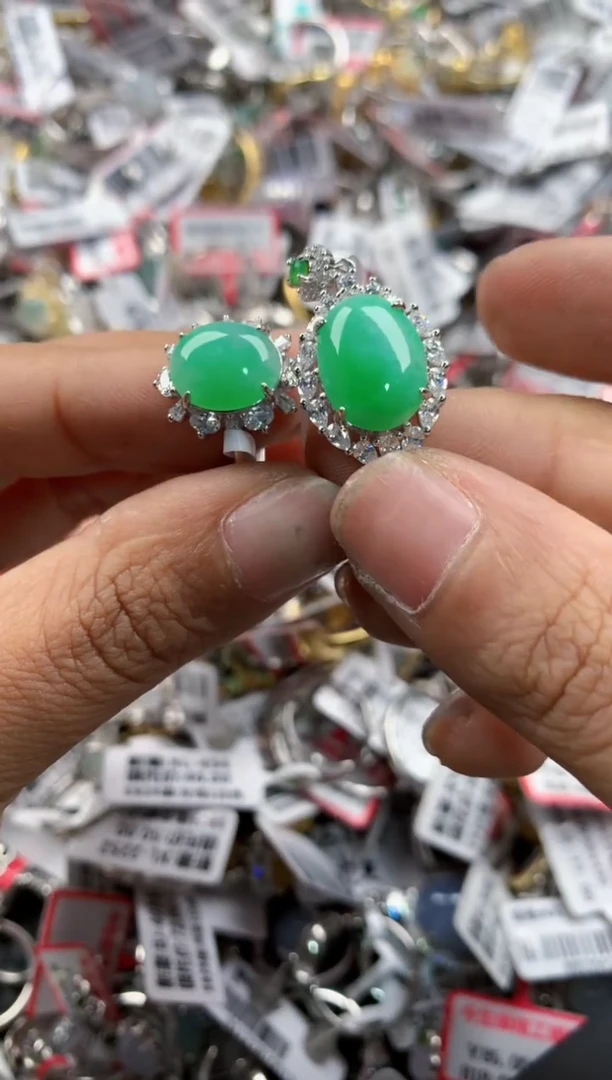银S925镶嵌戒指翡翠17     1