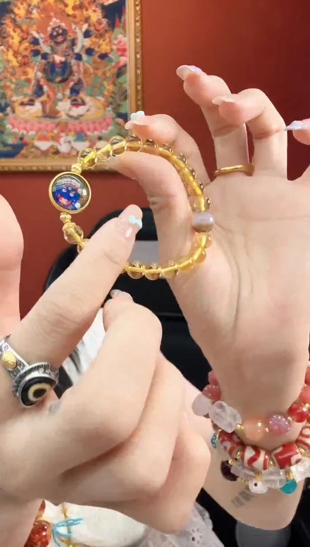 未镶嵌颈饰水晶黄水晶大黑天手串