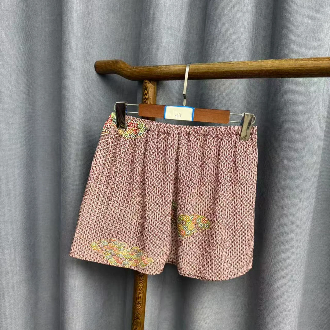 新款简约百搭宽松桑蚕丝直筒短裤女Z668