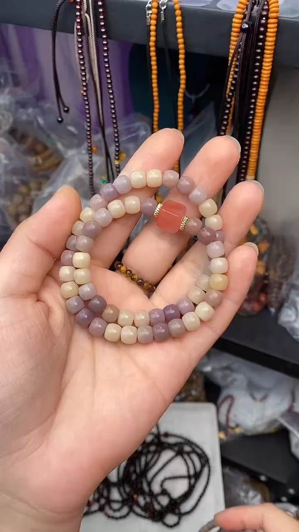 未镶嵌菩提手串芋泥紫双圈（微瑕）