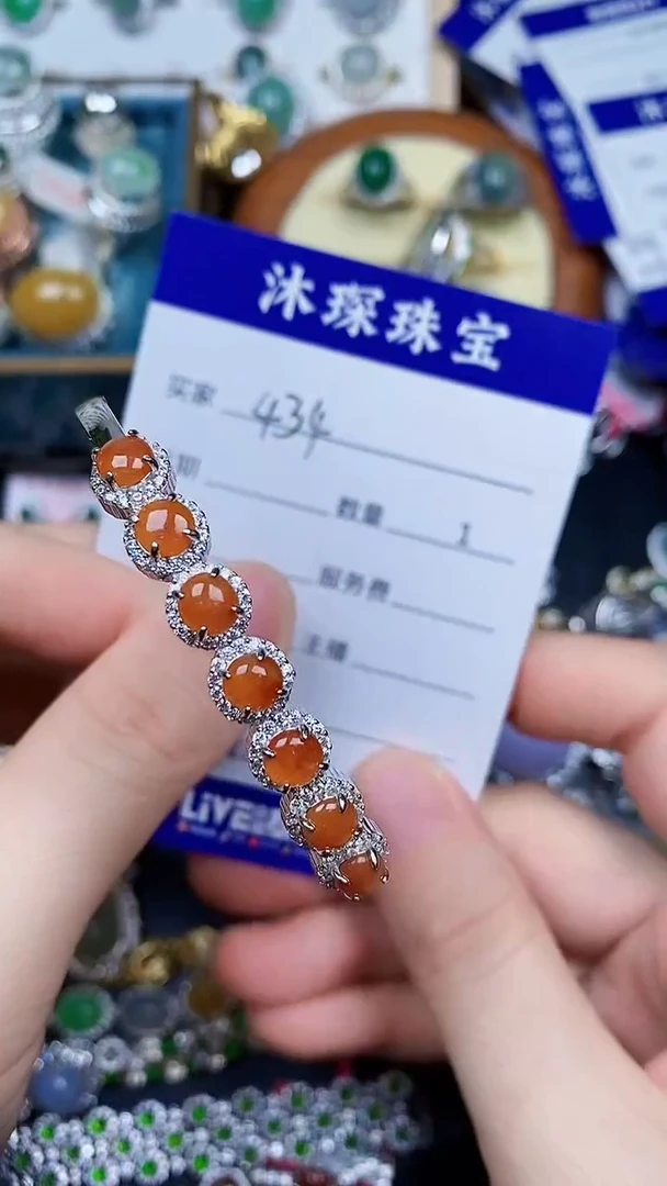 翡翠戒指银S925镶嵌4340