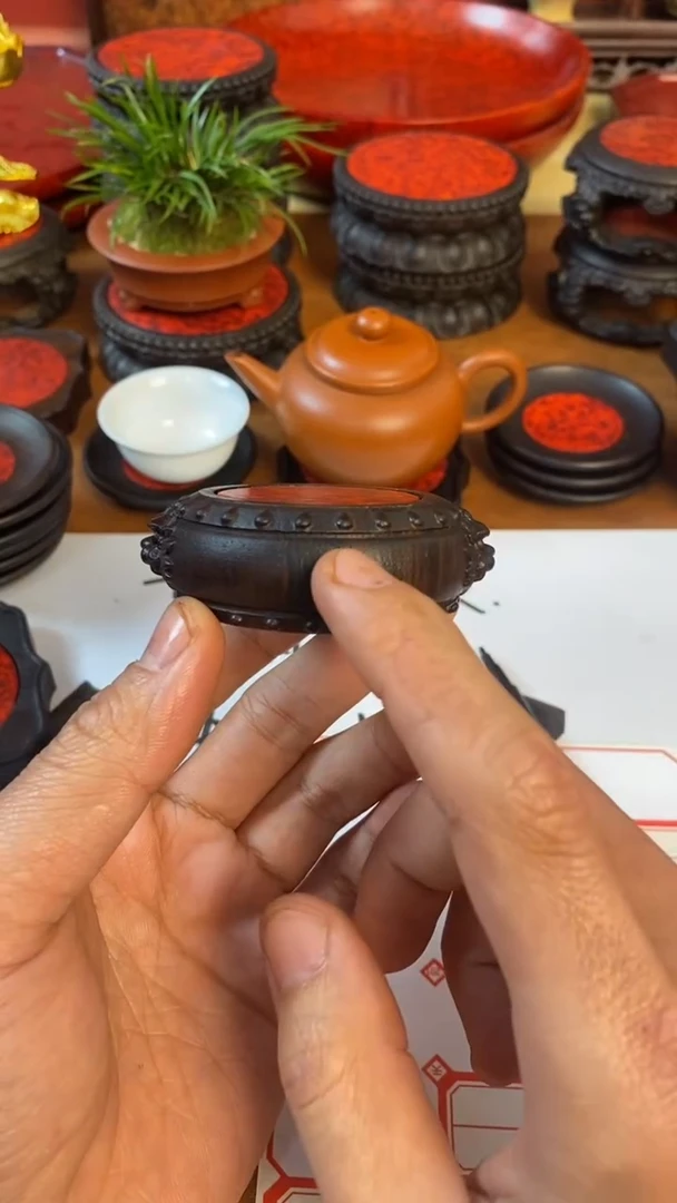 【闪购商品】东非黑黄檀（紫光檀）木艺貔貅盖置  苏州啊四